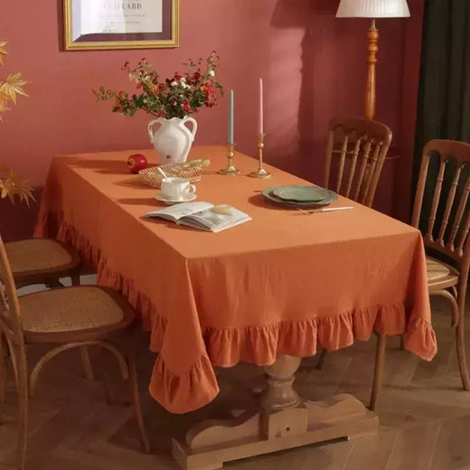 Toalha de mesa de algodão, Toalha de mesa branca lavável para festa de casamento Decoração de banquete de jantar