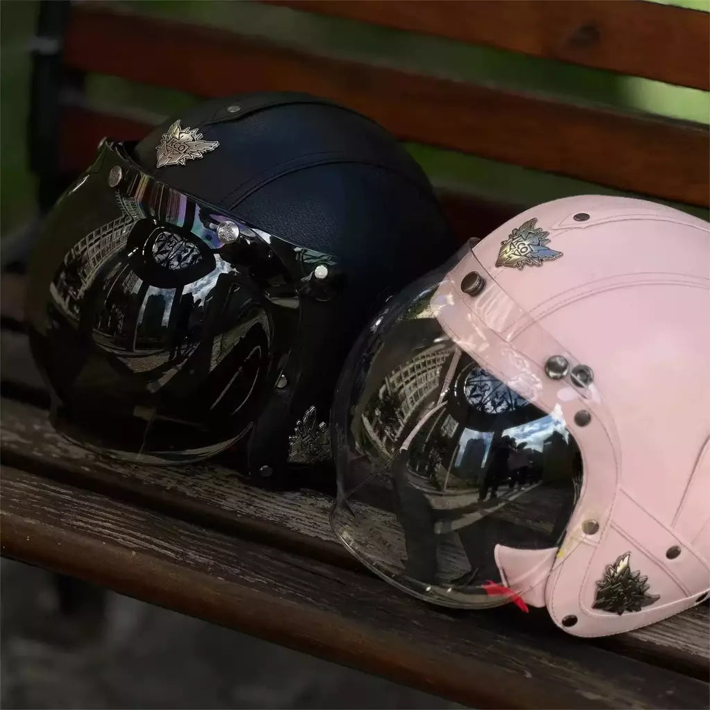 Capacete de motocicleta bolha escudo viseira anti-nevoeiro proteção uv lente hd para capacete retro rosto aberto meio capacete bolha óculos lente