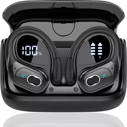 Tws esportes fones de ouvido bluetooth 5.4 alta fidelidade baixo sem fio led toque mãos-livres fone de ouvido com cancelamento de ruído à prova dwaterproof água