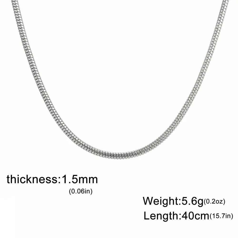 My Shape Rodada Cobra Cadeia Colar para Mulheres Homens Aço Inoxidável Link Cadeia 0.9mm 1.2mm 2mm Cadeia Gargantilha Moda Jóias Presentes