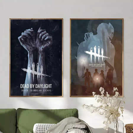 Jogo d-dead by d-daylight horror aterrorizante cartaz pegajoso impressão de arte de parede à prova dwaterproof água casa sala de estar barra decoração estética