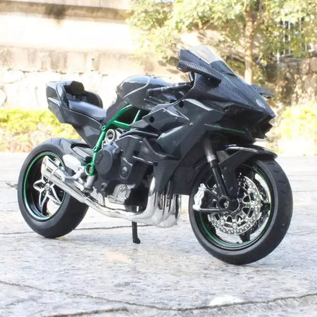 1:12 kawasaki h2r bwm s1000rr liga motocicleta brinquedos diecast carro em miniatura roda dianteira direção moto crianças presente de natal