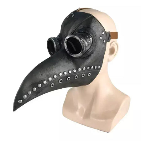 Halloween preto borracha praga médico máscara nariz longo pássaro beek steampunk gás látex máscara facial cosplay prop para crianças e adultos