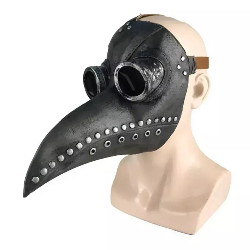 Halloween preto borracha praga médico máscara nariz longo pássaro beek steampunk gás látex máscara facial cosplay prop para crianças e adultos