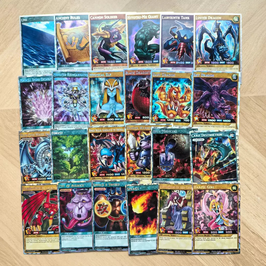 Rush duelo diy 72 peças novos cartões yu gi oh clássico duelo monstro coleção olhos vermelhos e azuis yugioh cartões holográficos brilhantes em inglês