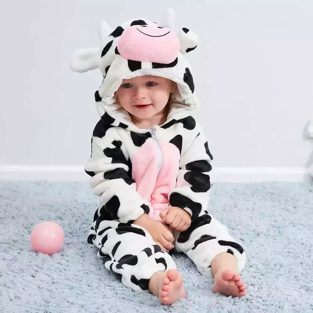 Macacão de flanela para bebés, Macacão Kigurumi, Macaco, Unicórnio, Vaca, Leão, Animal Cosplay, Pijama para 1 a 4 anos Crianças, Meninos, Inverno