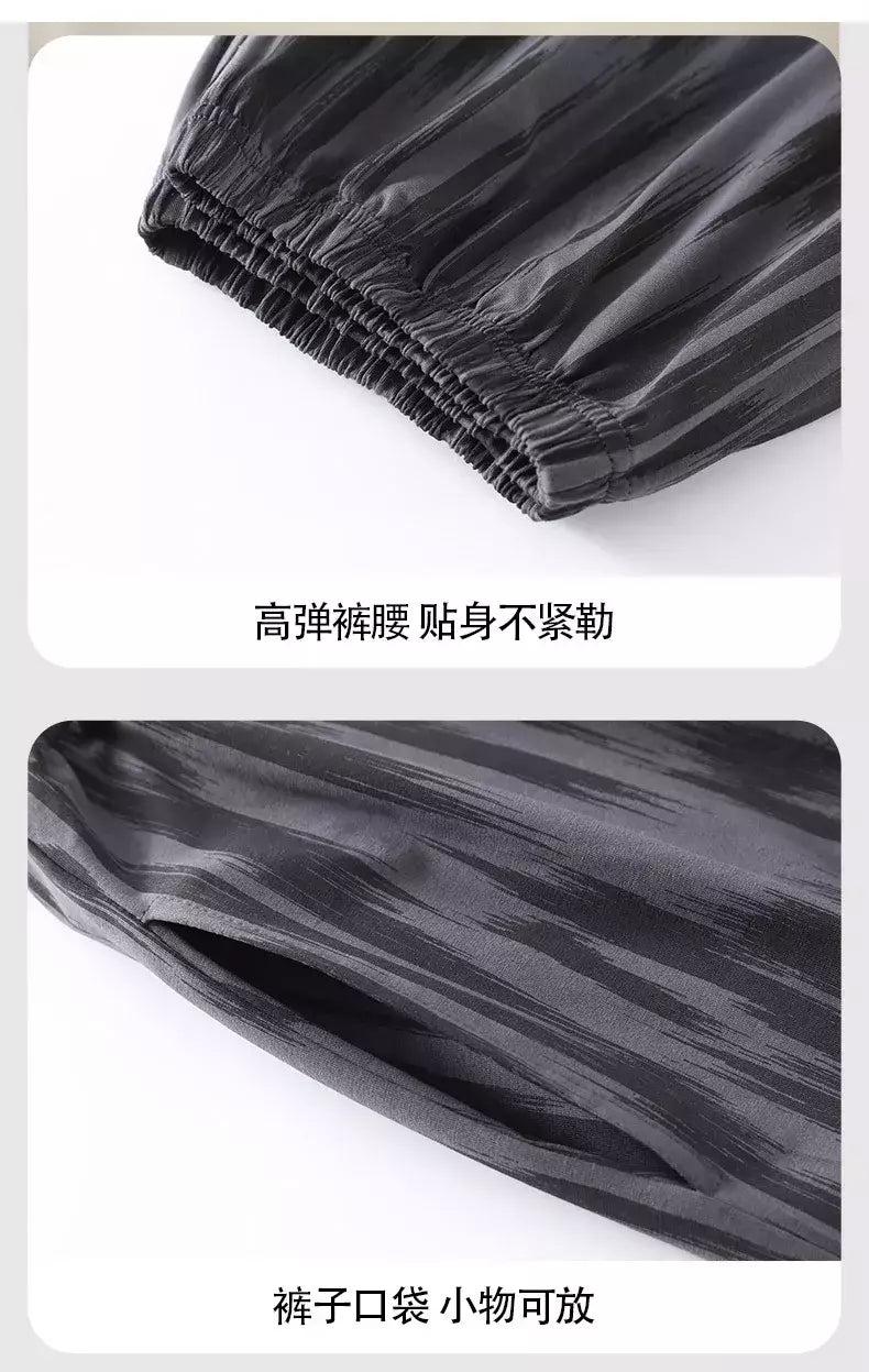 Pijama de algodão de duas peças masculino, calça de manga comprida, traje caseiro, estudante e adolescente, novo outono