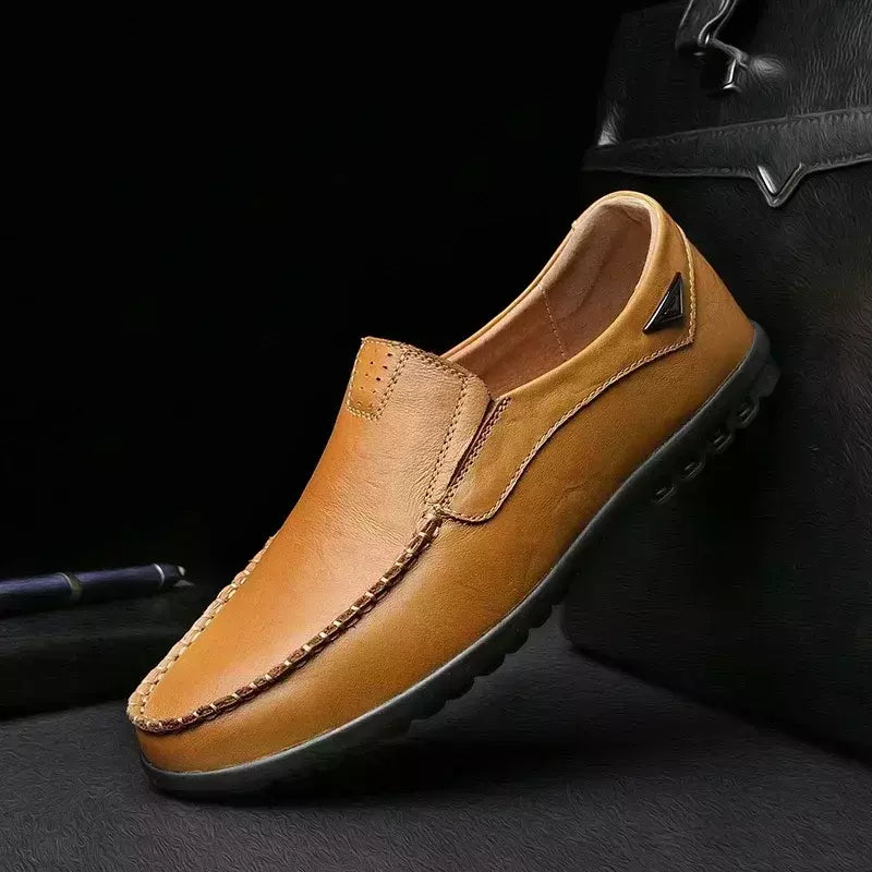 Couro de vaca natural masculino mocassins de couro genuíno italiano, sapatos de vestido masculino, calçado formal, casual, marca, venda