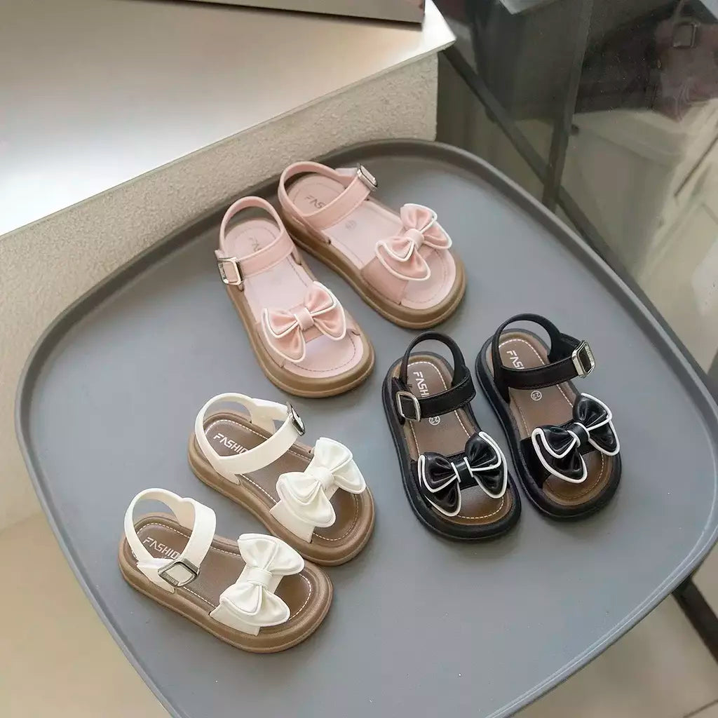 Meninas princesa sandálias de verão crianças verão sapatos de praia sapatos de dedo do pé aberto moda bowknot casual meninas sandálias sapatos de verão