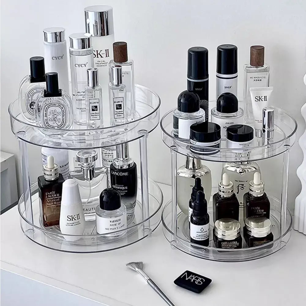 360 ° Rack giratório para cosméticos, prateleira para banheiro, grande capacidade, perfume, aromaterapia, cuidados com a pele, organizador de armazenamento de produtos
