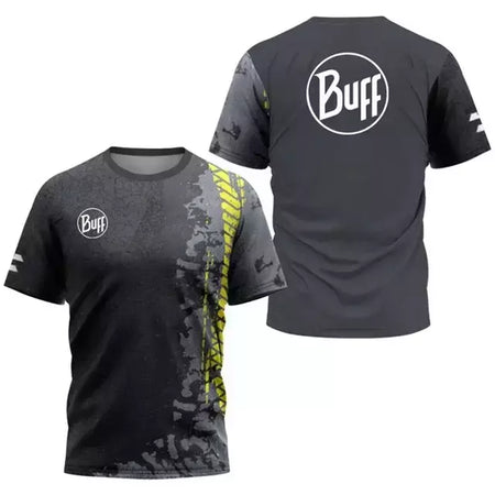 Camisa de tênis com gola O respirável masculina, camiseta estampada, secagem rápida, manga curta, fitness, corrida, esportes ao ar livre, verão