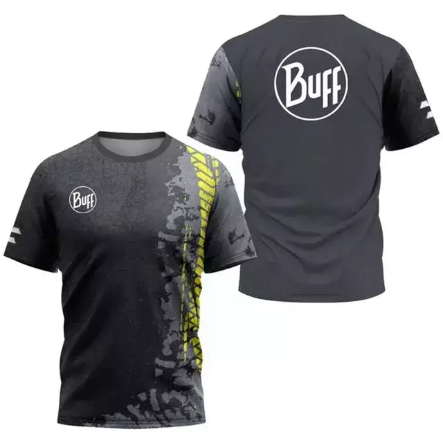 Camisa de tênis com gola O respirável masculina, camiseta estampada, secagem rápida, manga curta, fitness, corrida, esportes ao ar livre, verão