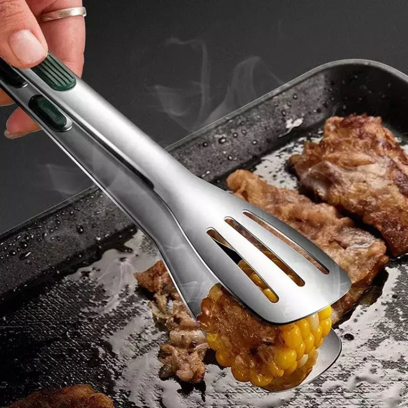 ? 304 pinças de alimentos de aço inoxidável-multipurpose grelhar churrasco cozinha pinças utilitárias para cozinhar, servir carne, legumes