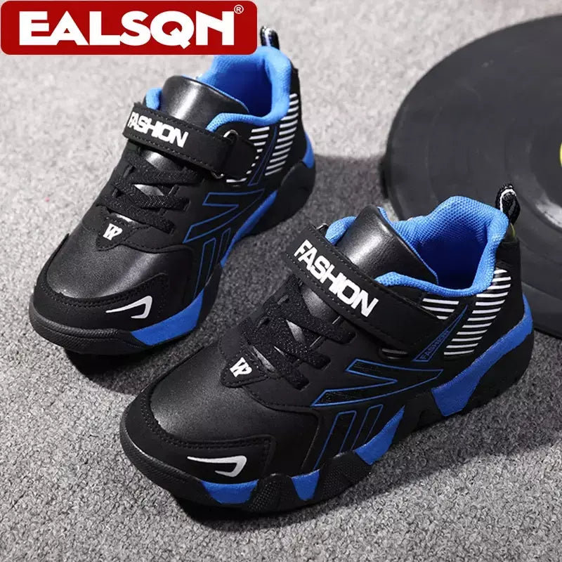 Quatro estações de couro crianças sapatos antiderrapantes ao ar livre tênis caminhada casual meninos esporte tênis tamanho 28-39