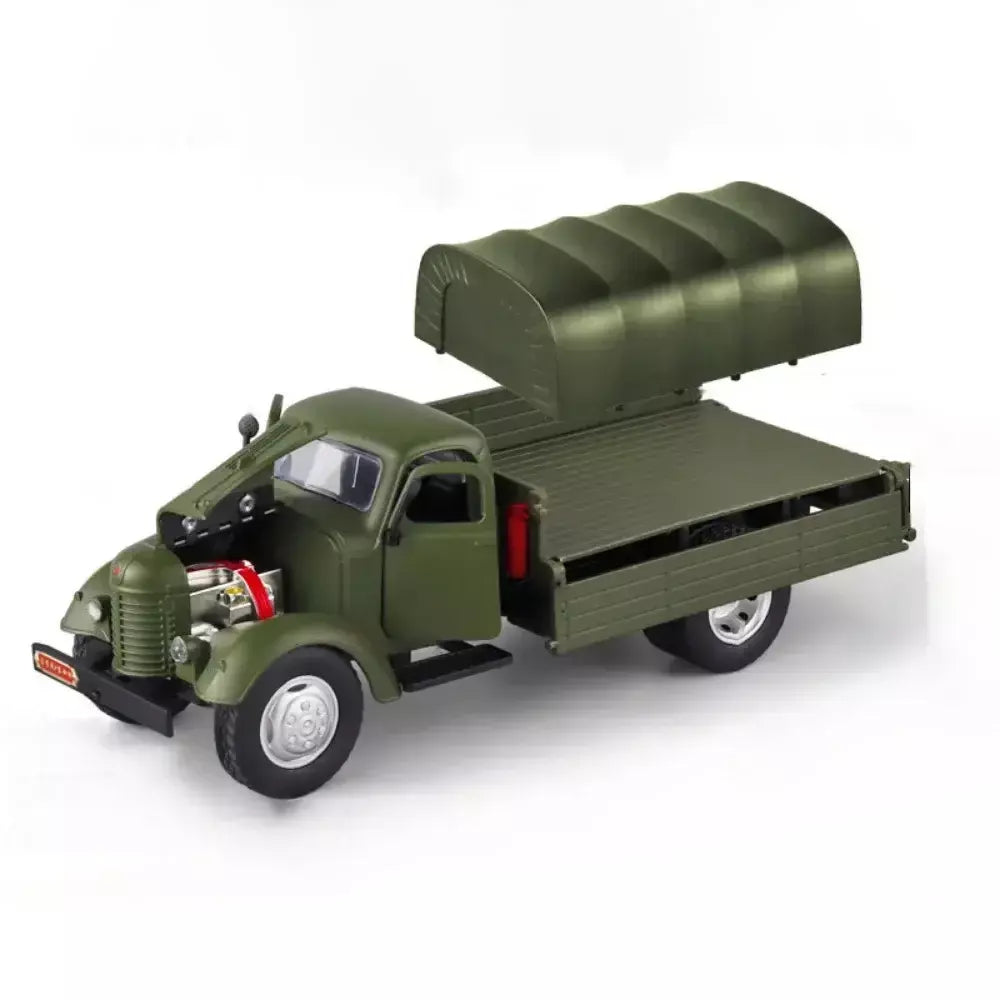 1:24 ca10 caminhão vintage modelo de carro blindado brinquedo liga diecast militar transportadora veículos modelos som luz crianças presentes