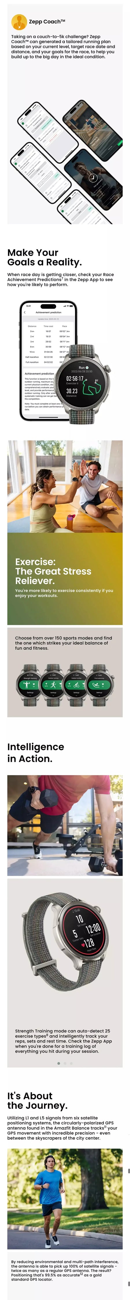 in stock Amazfit Balance 46mm Relógio Inteligente Treinador Do Sono Dual-Band GPS 150 + Modos Esportivos Relógio Inteligente Prontidão Para Android IOS Phone