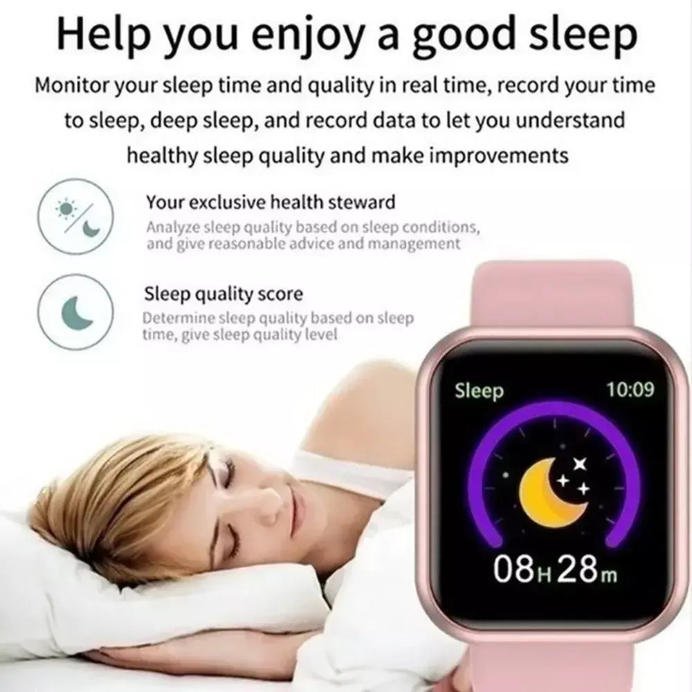 Relógio masculino eletrônico pulseira de fitness smartwatch relógio inteligente y68 d20 monitor sono presente para ios android smartphones despertador