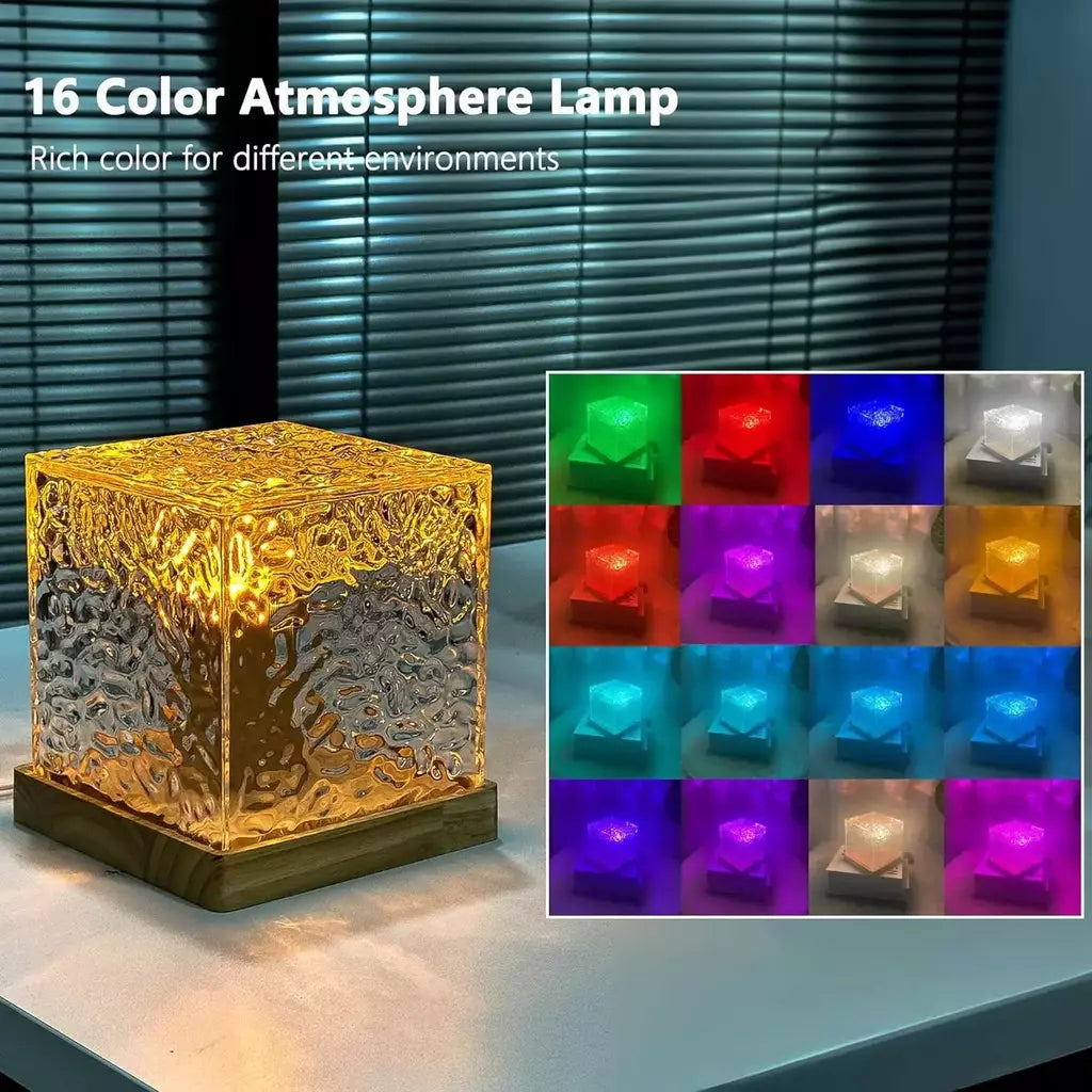 Portátil Crystal Desk Lamp, RGB Color Changing Night Light, Lâmpada de toque com porta de carregamento USB, Luz noturna para crianças berçário