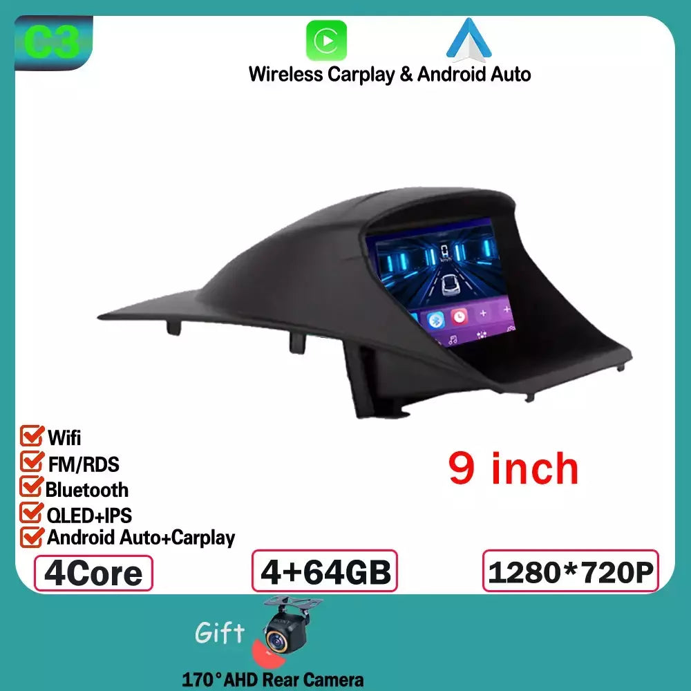 Rádio do carro carplay android 15 para ford fiesta mk 6 para ford fiesta mk 7 2008 - 2019 reprodutor de vídeo multimídia tela sensível ao toque gps automático