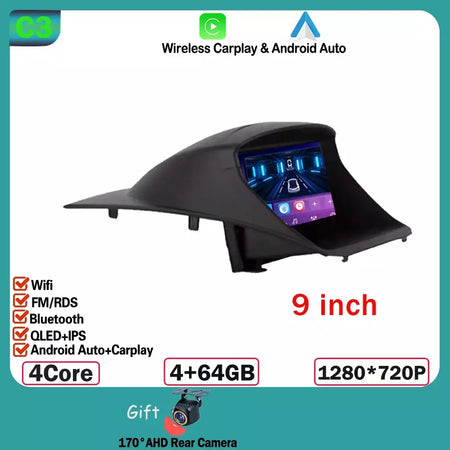 Rádio do carro carplay android 15 para ford fiesta mk 6 para ford fiesta mk 7 2008 - 2019 reprodutor de vídeo multimídia tela sensível ao toque gps automático