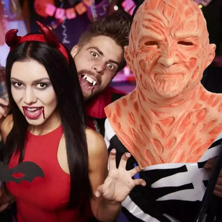 Assassinos jason máscara chapéu garras freddy krueger filmes de terror assustador látex chapelaria cosplay para emulsão para trajes de festa de halloween