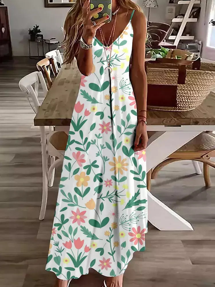 Vestido de cabeçada com estampa floral elegante feminino, casual roupas de praia, plus size, férias, Havaí, novo, 2024