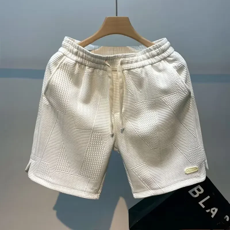 Shorts de verão folgados masculinos, casacos casuais, calças de praia grandes, remendo, novo estilo, moda