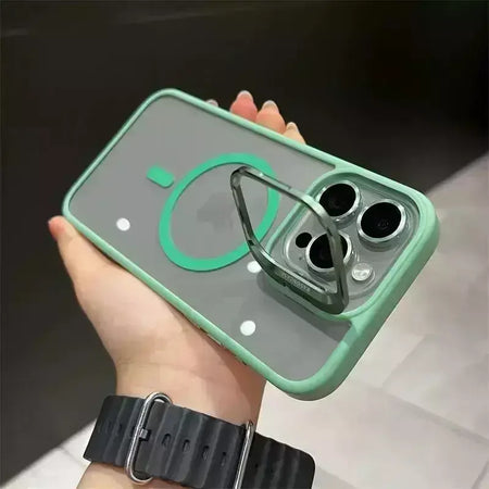 Magsafe suporte de proteção de lente magnética capa de telefone para iphone 17 12 13 14 15 16 pro max câmera vidro transparente anel de metal capa