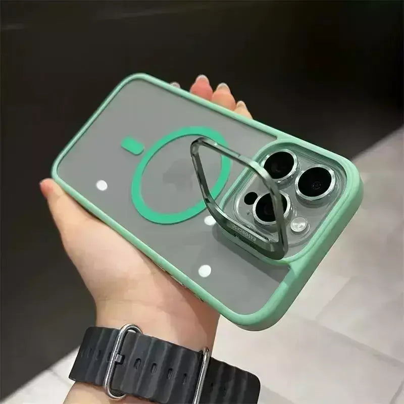 Magsafe suporte de proteção de lente magnética capa de telefone para iphone 17 12 13 14 15 16 pro max câmera vidro transparente anel de metal capa