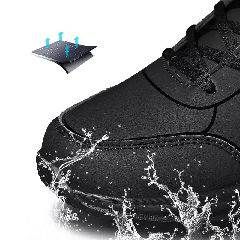 Novos homens tênis de corrida inverno quente masculino tênis antiderrapante respirável sapatos de caminhada rendas até sapatos casuais macios leves