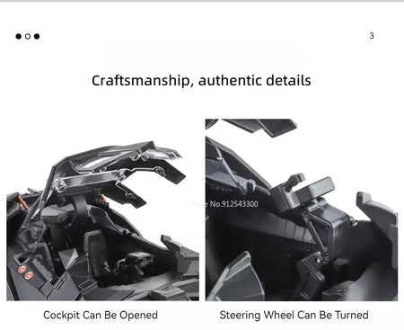 Grande escala 1:18 batmobile modelo de carro brinquedo o cavaleiro das trevas trilogia som luz deslizante spray liga veículos modelos ornamentos presentes