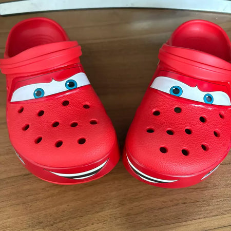 Disney mcqueens pixar dos desenhos animados sólido à prova dwaterproof água chinelos ao ar livre sandálias de areia casual respirável tornozelo-envoltório eva sapatos adultos presentes