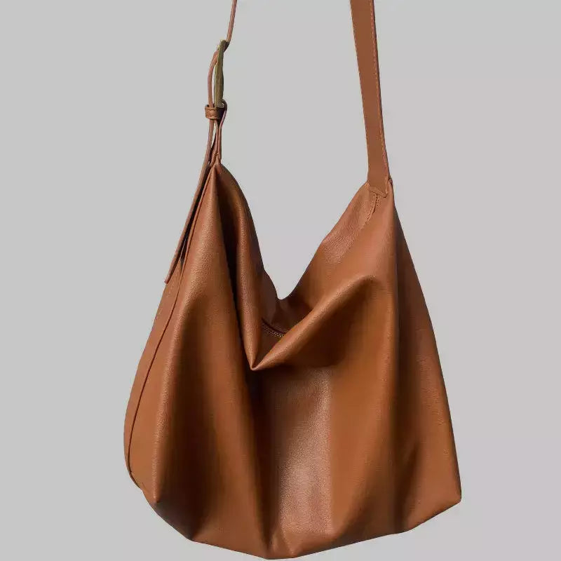 Bolsa Boston de couro PU para mulheres, bolsa de ombro de grande capacidade, bolsas crossbody, design de travesseiro vintage, casual