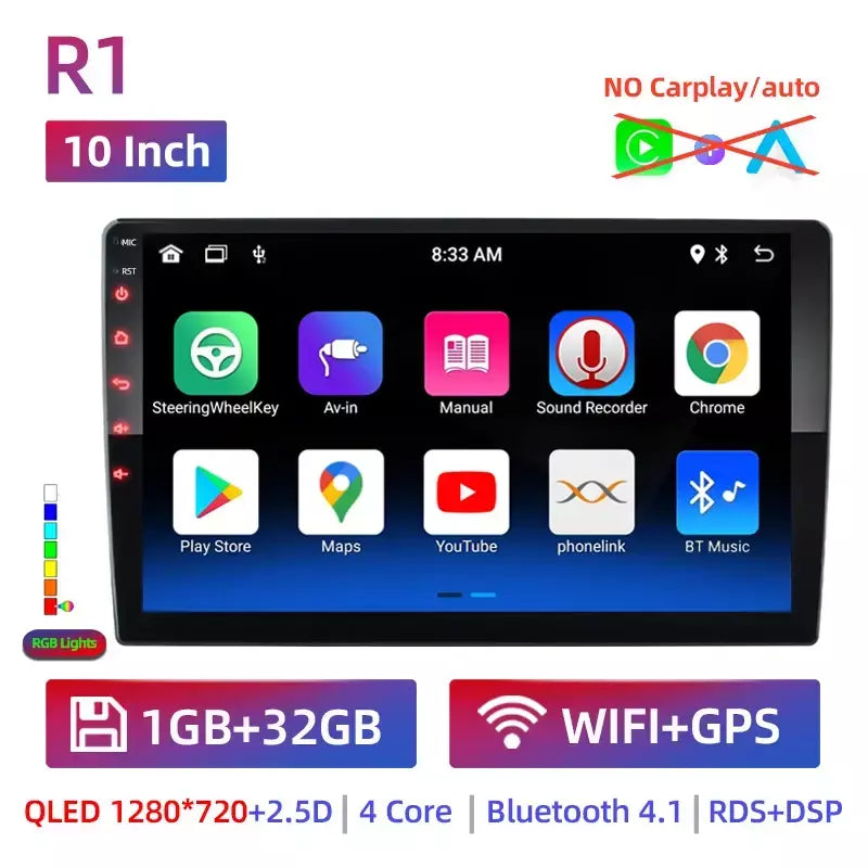 Android 13 2 din rádio do carro carpla auto 7 9 10 13.1 Polegada universal wifi gps áudio reprodutor multimídia para nissan toyota kia honda