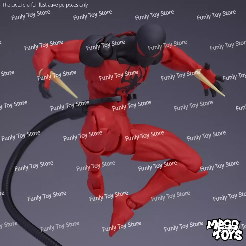 Em estoque brinquedos bagunça homem aranha symbiote spiderman messtoys scarlet aranha terno preto vizinho anime figura de ação presentes brinquedos