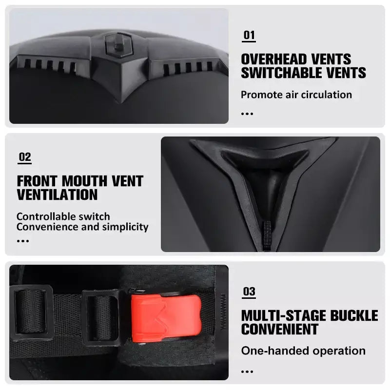 Unisex Capacete com viseira, lente dupla, seção transversal, segurança, modular, flip, capacete, certificação DOT, Uchoose