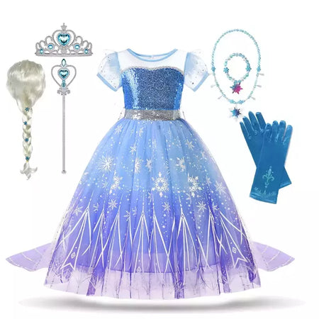 Elsa menina vestidos princesa traje crianças lantejoulas fantasia crianças cosplay rainha roupas halloween carnaval vestidos de festa