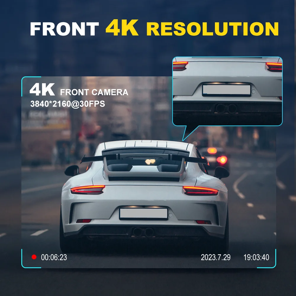 Dashcam para carro caixa preta gravadores de vídeo de condução 4k wifi mini câmera frontal traço cam 24h monitor estacionamento câmera gravação carro