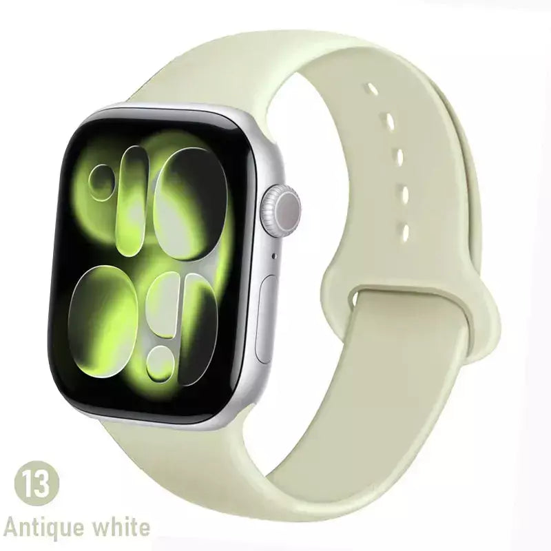 Pulseiras de silicone para apple watch pulseira 44mm 45mm 40 41mm 42-46mm pulseiras esportivas iwatch série 10 11 9 8 7 6 5 4 se ultra 3/2 49mm