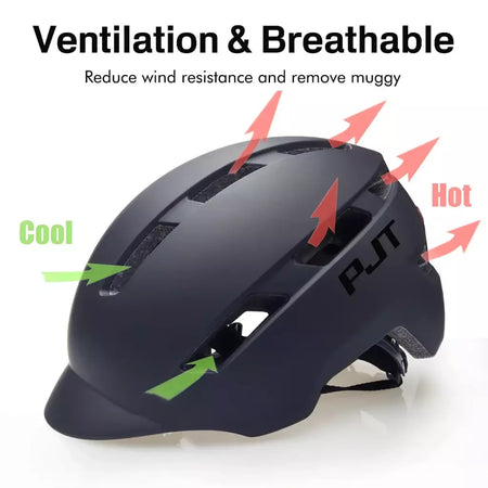 Pjt novo capacete de ciclismo em molde mountain road usb recarregável luz da cauda capacete da bicicleta esportes seguro chapéu mtb ciclismo capacete