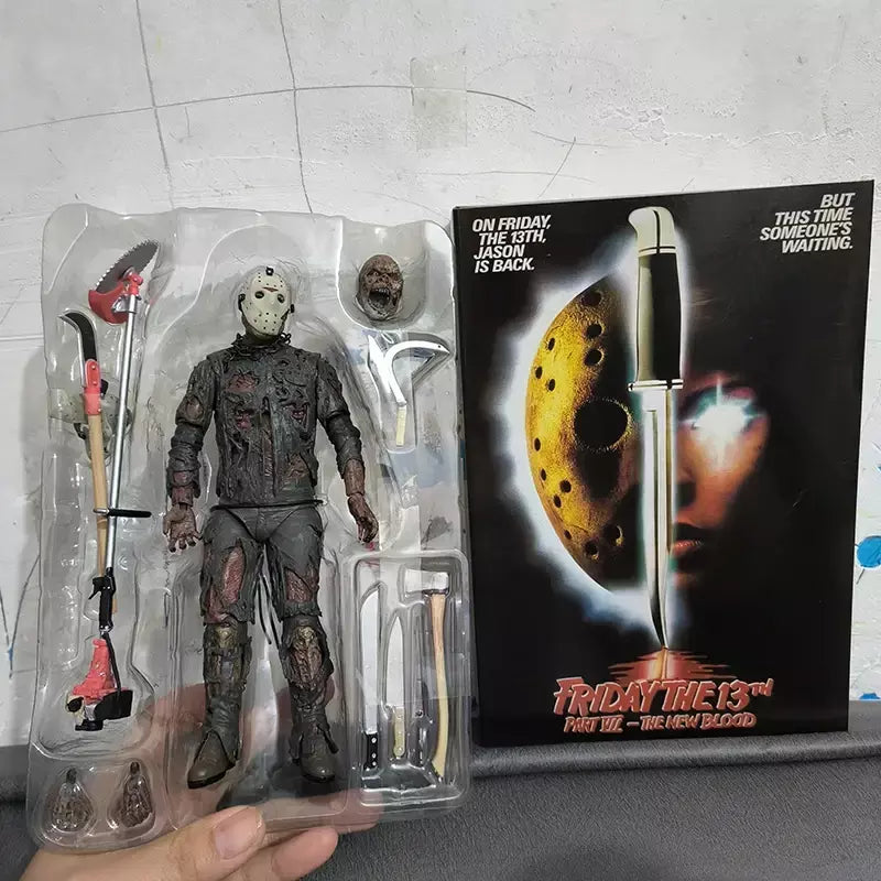 NECA The Firday Jason Voorhees Action Figure Parte VII Um Novo Sangue Jason Voorhees Coleção de Halloween Modelo Brinquedo Boneca Presente