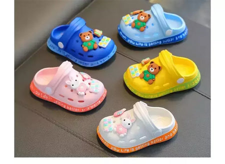 Chinelos bonitos dos desenhos animados das crianças com solas macias, Baby Bags Sapatos perfurados, Home and Baby Sandals