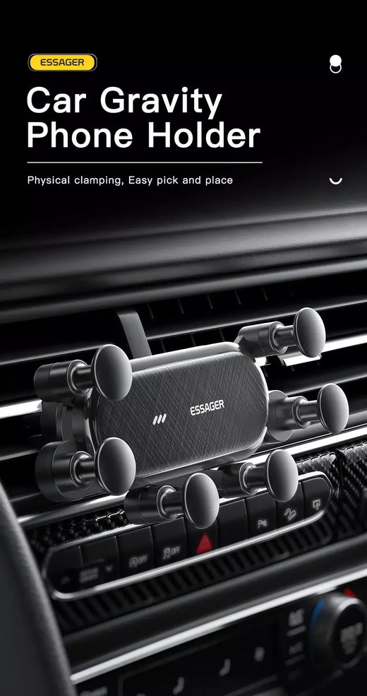 Essager gravidade suporte do telefone do carro clipe de ventilação de ar montar suporte do telefone celular no carro gps suporte para iphone 14 13 12 pro xiaomi
