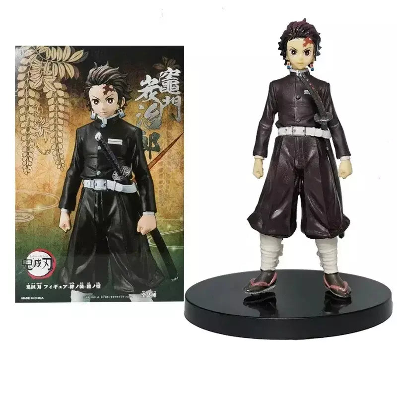Anime figura demônio slayer figuras kimetsu não yaiba boneca tanjiro nezuko zenitsu estatueta inosuke guerreiro figura de ação modelo brinquedos