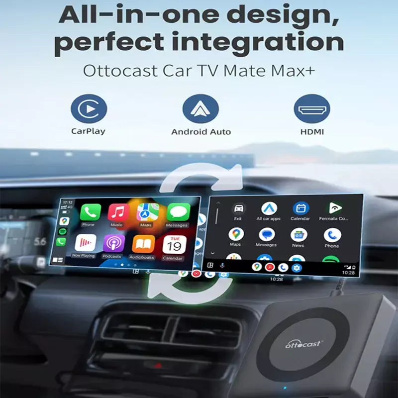 Otocast carro tv mate com fio para adaptador carplay sem fio android auto hdmi multimídia conversor de vídeo para tv varas caixa de jogo telefone