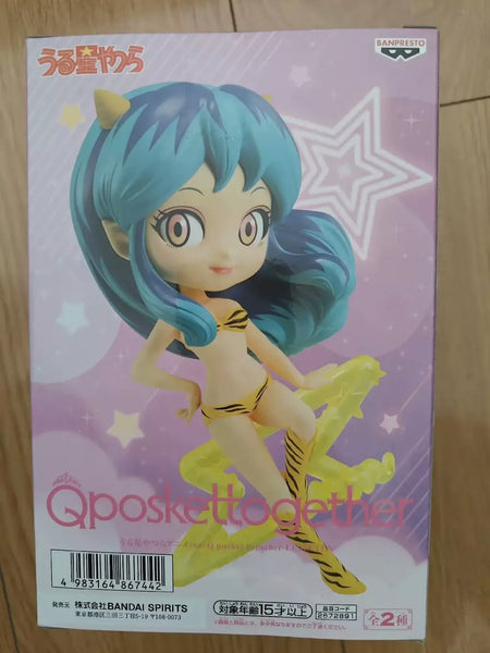 Em estoque Bandai Original Urusei Yatsura ver. -Q posket juntos-LUM & TEN Anime Figuras Modelo Cerca 14/6 cm Coleções Modelo brinquedos