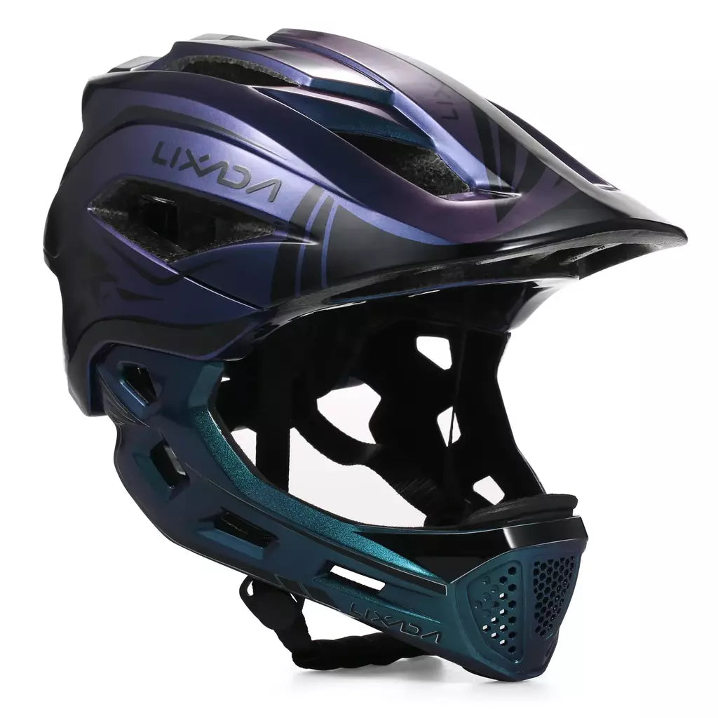 Lixada crianças 2-em-1 destacável capacete facial completo crianças esportes capacete de segurança da bicicleta equipamentos de proteção crianças capacete de ciclismo