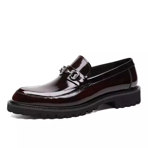 Sapato masculino vestido de fivela de rua, mocassins de couro genuíno, sapatos casuais luxuosos, sapato elegante bom ponto afiado, alta qualidade