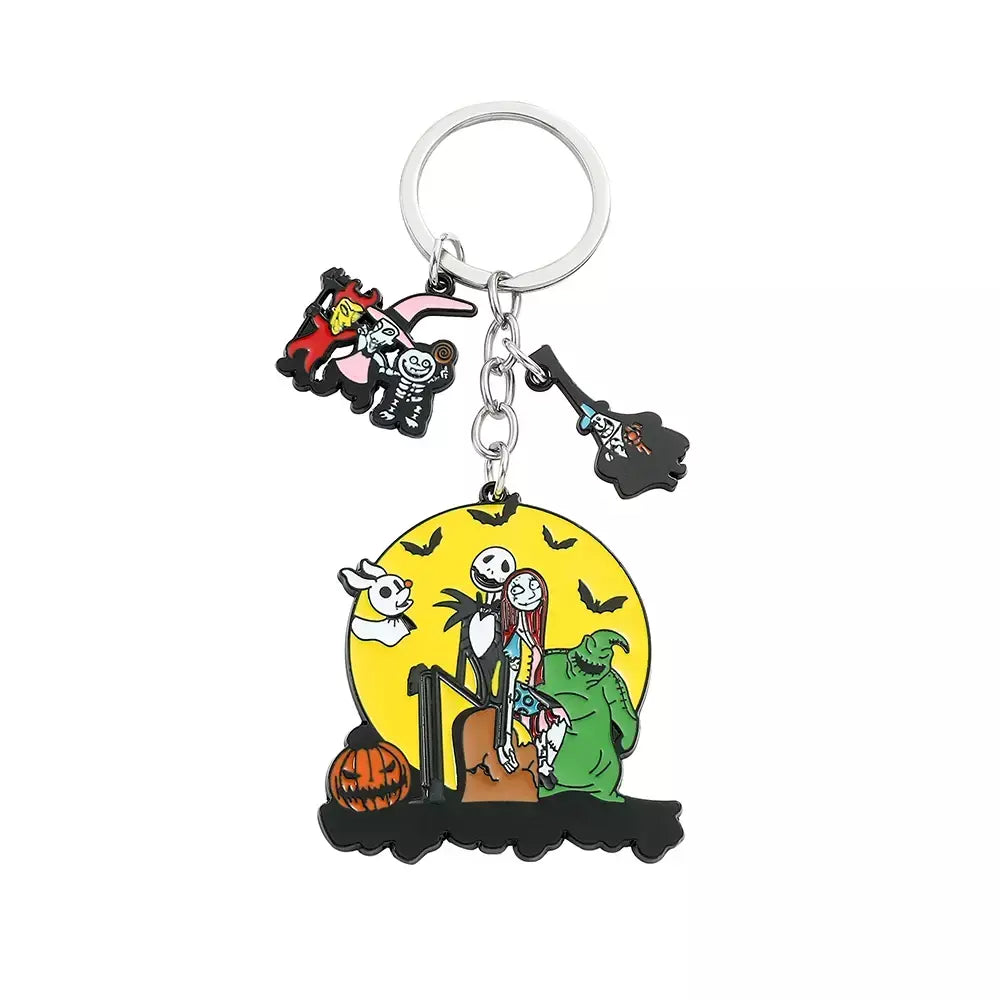 O pesadelo antes do natal chaveiro sally jack skellington halloween chaveiros porta-chaves do carro para casal jóias presentes