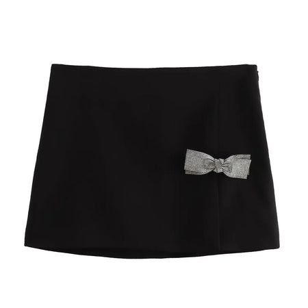 TRAF-Mini Saia de Cintura Alta Feminina, Saia Arco Elegante, Streetwear Luxo, Saias Designer, Primavera, Verão, Nova